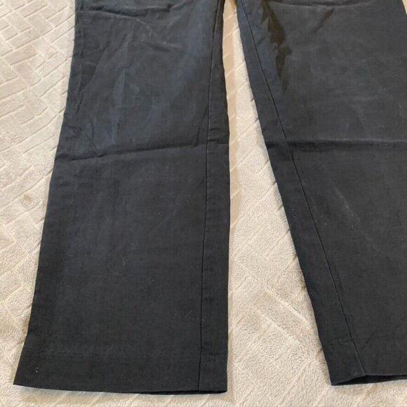 H&M Womens 10 Chino Pants Black Straight Leg High Rise Stretch Work Uniform - Picture 3 of 13